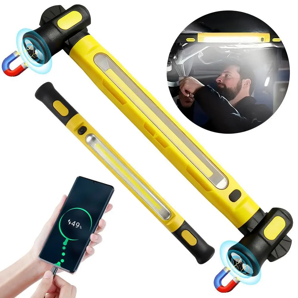 【Summerfinds】Rechargeable Magnetic LED Work Light – 3 Color 360° Adjustable IP65 Waterproof, Perfect for Garage Workshop Emergency Camping