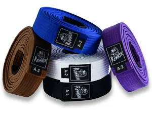 Revansh Sports Brazilian Jiu Jitsu Belt Poly Cotton A-2 Rank Belts in Blue White Black Brown Purple Colors for Training