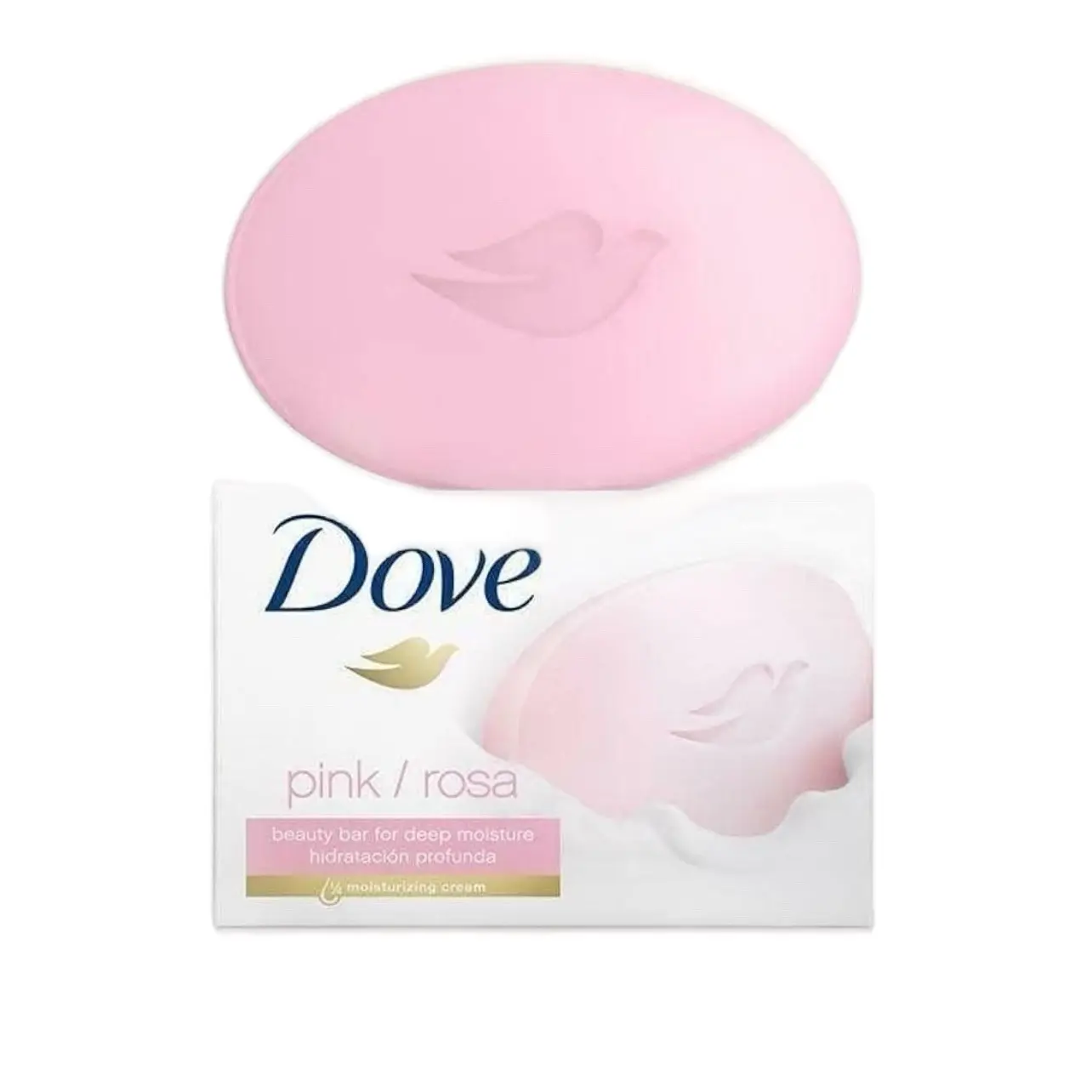 Dove Beauty Bar Pink, Gentle Solid Cleansing Soap with Moisturizer for Soft, Hydrating Skin, Hypoallergenic Formula, 8 Bars, 90g Each, Daily