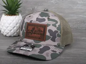 Federal Duck Stamp Leatherette Patch on Richardson 112 Retro Duck Camo Hat