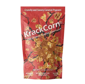 KrackCorn Popcorn 11oz Original Crunchy Caramel Popcorn Bag. Pack of 1. Non GMO Gluten Free Snack with Sweet and Salty Flavor - Crispy