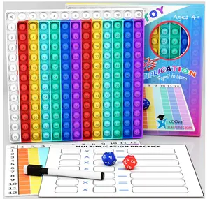 COOVA Multiplication Chart Pop It - Multiplication Game Board, 12x12 Times Table Math Game Board for Kids Learning, Educational Multiplication Machine Toy
