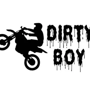 Dirty boy dirt bike funny vinyl decal sticker 5"