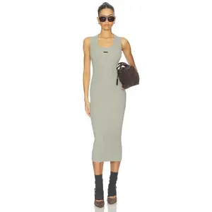 Fear of God ESSENTIALS Fitted Long Tank Dress in Concrete Heather