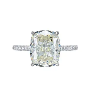 【#370】8CT Cushion-shaped Cubic Zirconia White Ring– Elegant Luxury for Engagement, Wedding, Anniversary, or Valentine's Day Gift