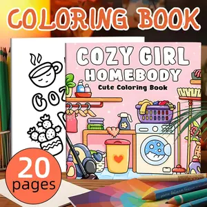 1PC Cozy Series Adult Coloring Book 20 Pages Single-Sided Printing, Clear Lines, DIY Doodle Coloring Pages, Holiday Party Gift
