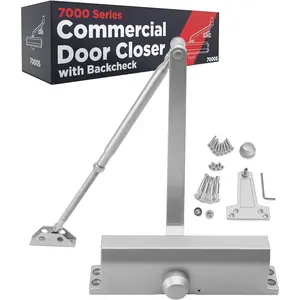 Medium Duty Commercial Door Closer, Automatic Self Closing Door Hinges, ADA UL Listed Grade 1 Size 2-5, Door Closers Commercial Medium Traffic, Auto Door Closer, Hydraulic Spring Soft Close ()