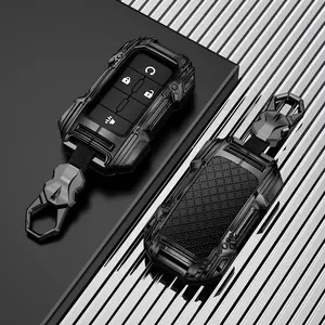 4-Buttons Key Fob Cover Case Shell for GMC Chevrolet Key Fobs Fit Chevy Colorado Silverado Suburban Tahoe Remote Key 2014-2022 - Truck Accessories