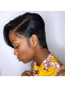 Elf Short Human Hair Wig, 13x4x1 Lace Front Bob Head Wig, Natural Look Easy to Manage, Suitable for Daily Wear