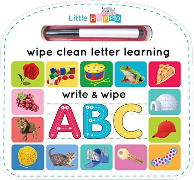 USED Book - Write & Wipe ABC - Children's Novelty Learning Board Book - Wipe Clean - Alphabet - Educational (Wipe Clean First Skills Learning Series: Includes Dry-Erase Marker) by Little Hippo Books (Unknown) - english