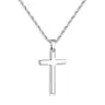 Stainless Steel Unisex Cross Necklace for Men and Women, Mens Chain Necklace with 2.5mm Rope Chain 18-26 Inches Mens Gift