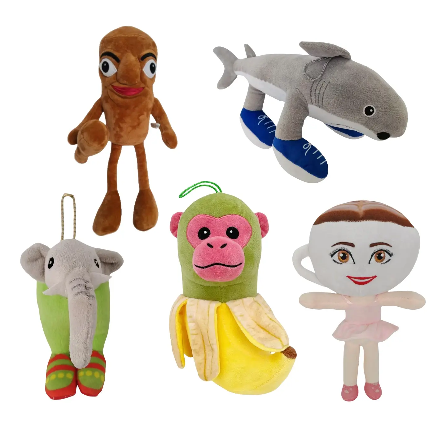 2026 Trending Brainrot Meme Plushies 5-Pack. TungTungTung Ballerina Cappuccina Soft Funny Comfort Plush Toys Cozy Dorm Decor. Ultimate Birthday Gag Gift Graduation Summer Camp Present Gen Z 2026 SummerWins DealsForYouDays.