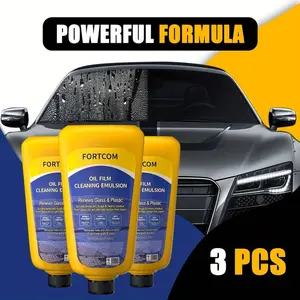【Buy one and get 3 PCS] Car Glass Oil Film Cleaner, Oil Film Remover & Water Repellency, 45Oml Cream for Clear Vision Protection and Gentle Cleaning