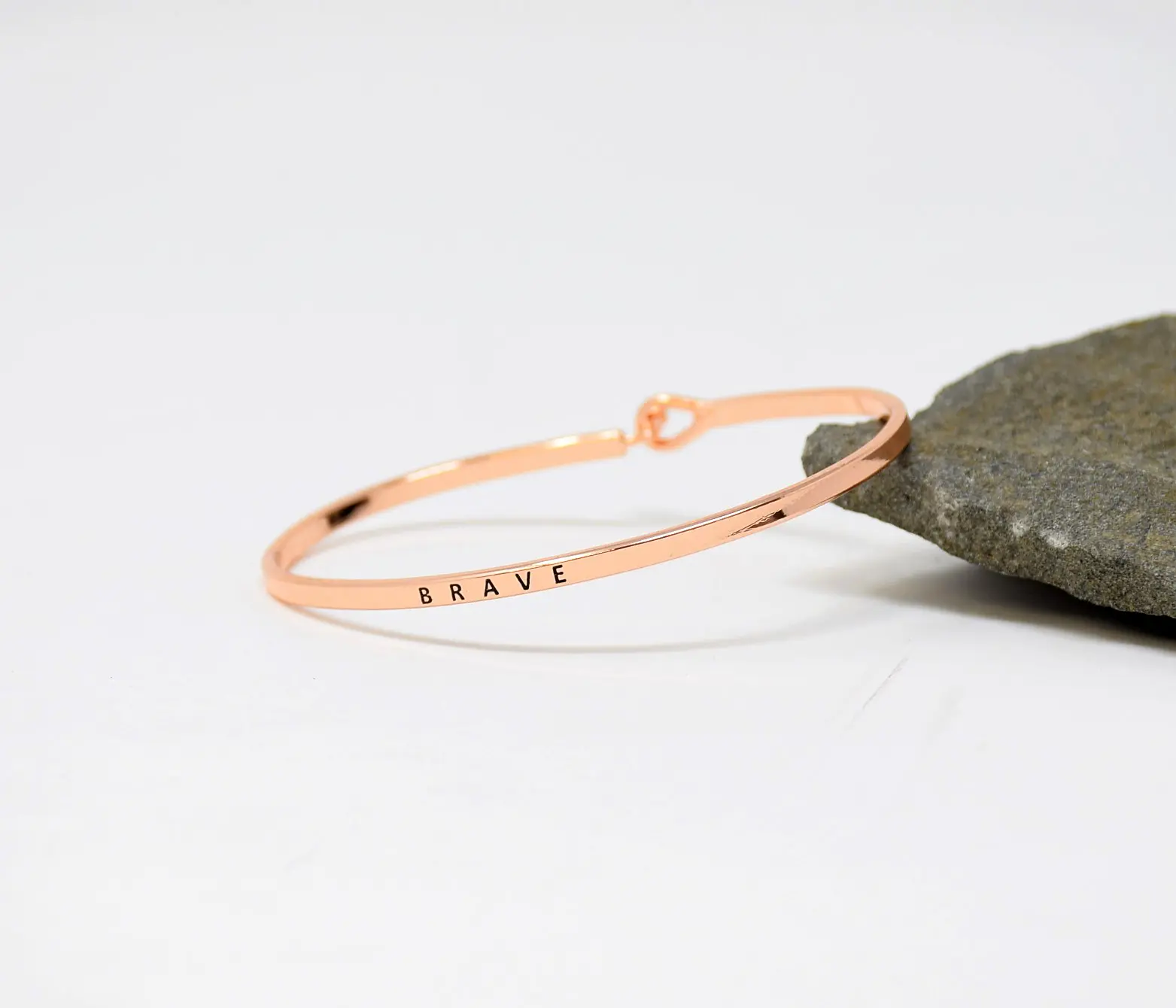 BRAVE  | Inspired Message Engraved Simple Bangle Bracelet | Anniversary, Birthday, Christening, Christmas, Confirmation/Communion, Engagement, Father's Day, Graduation, Mother's Day, Valentine's Day, Wedding