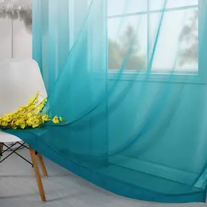 Teal Curtains 84 Inch Length for Bedroom 2 Panels Set Reversible Ombre Teal White Sheer Window Curtain Panels Linen Semi Sheer Summer Curtains for Living Room Decor Seafoam Aqua Blue Turquoise Green