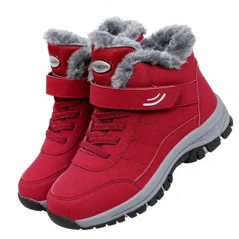 Women's Ankle Winter Boots - Waterproof, Lightweight, Anti-Slip PU Fabric Casual Shoes for Women, Female Outdoor Adventures, Cold Weather Backpacking Gear (Bootkicks Basics)