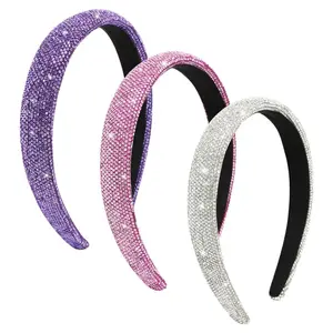 3PCS Rhinestone Headbands Women Girls Valentines' Day Sparkly Bling Diamond Headband Fashion Comfortable Head Band Birthday Hair Accessories For Women Girls Gifts