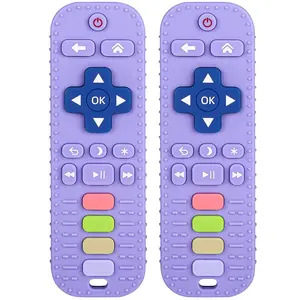 2-pcs Remote Control Teething Toys | BPA-Free Silicone Sensory Chew Toy for Boys & Girls Viral Baby Essential! Soothing Baby Gums