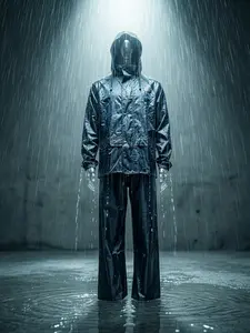 Raincoat & Pants Set, 1 Set Waterproof Windproof Raincoat with Reflective Strip, Outdoor Raincoat for Fishing, Cycling, Hiking