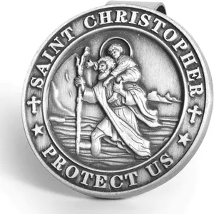 St Christopher Medal for , Visor Clips for , Saint Christopher Medal, Guardian Angel Visor Clip, Catholic Gifts for Loved Ones,  and  Drivers(1PCS)