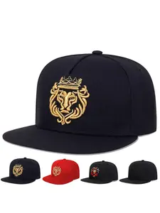 Unisex Lion Crown Embroidered Baseball Cap, Adjustable Fitted Sun Hat for Spring & Fall, Casual Outdoor Travel Beach Vacation, Adjustable Snapback Cap