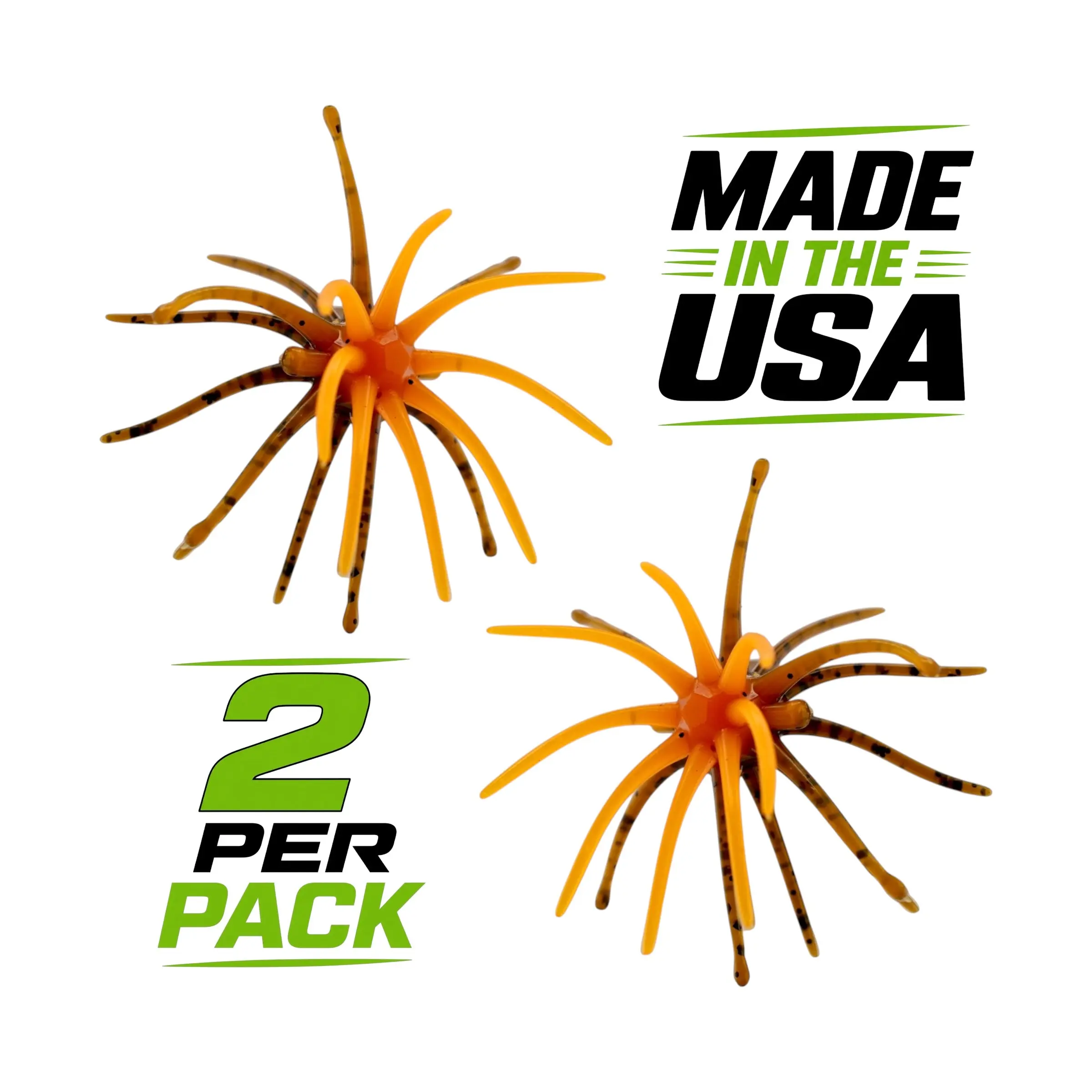M.O.F.O. Urchin Soft Plastic Fishing Lure, Bass Fishing Bait, 2 Pack, Made in USA