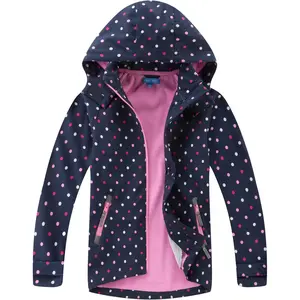 Boys Girls Lightweight Waterproof Hooded Rain Jackets Raincoats Windbreakers for Kids 4-14Y