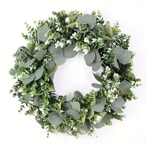 Multifunctional artificial wreath - Perfect for Halloween, Christmas, Easter and Thanksgiving decorations | Easy-to-hang green leaf design, door wreath, home decoration