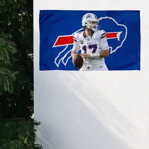 Josh Allen vintage Wall Flag – Game Day Room Decor– Football Wall Art – Sports Bedroom Dorm Decor – Gift for Fans