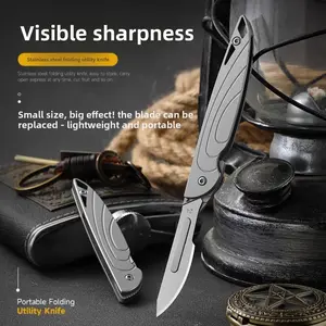 Stainless steel folding Jinchan utility knife portable portable kitchen knife sharp knife paper cutter quick open scalpel EDC