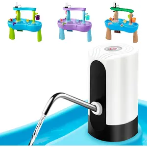 Water Table Pump, Portability Electric Water Pump with USB Data ,White Automatic Drinking Water Bottle Pump for Travel, Kitchen, Home, Office