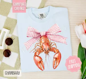 Coquette Crawfish Comfort Colors Tshirt, Southern Girl Tee, Girly Aesthetic Shirt