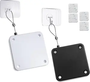 Set of 2 Punch-Free Automatic Sensor Door Closer, Multifunctional Drawstring Auto Door Closer for Residential Commercial Bedroom Room Storm (Black & White)