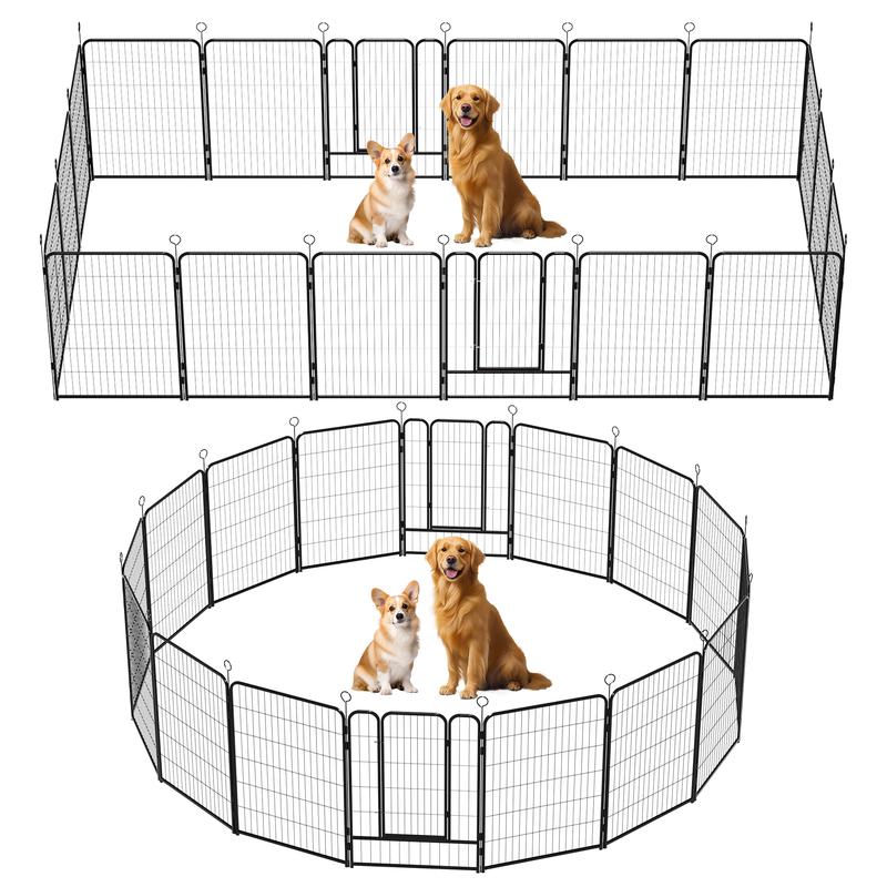 Grovebloom 40-inch 16-Panel Dog Playpen Heavy-Duty Metal Pet Fence for RV Camping Yard Garden Secure Exercise Space Large Polygon Enclosure Easy Assembly