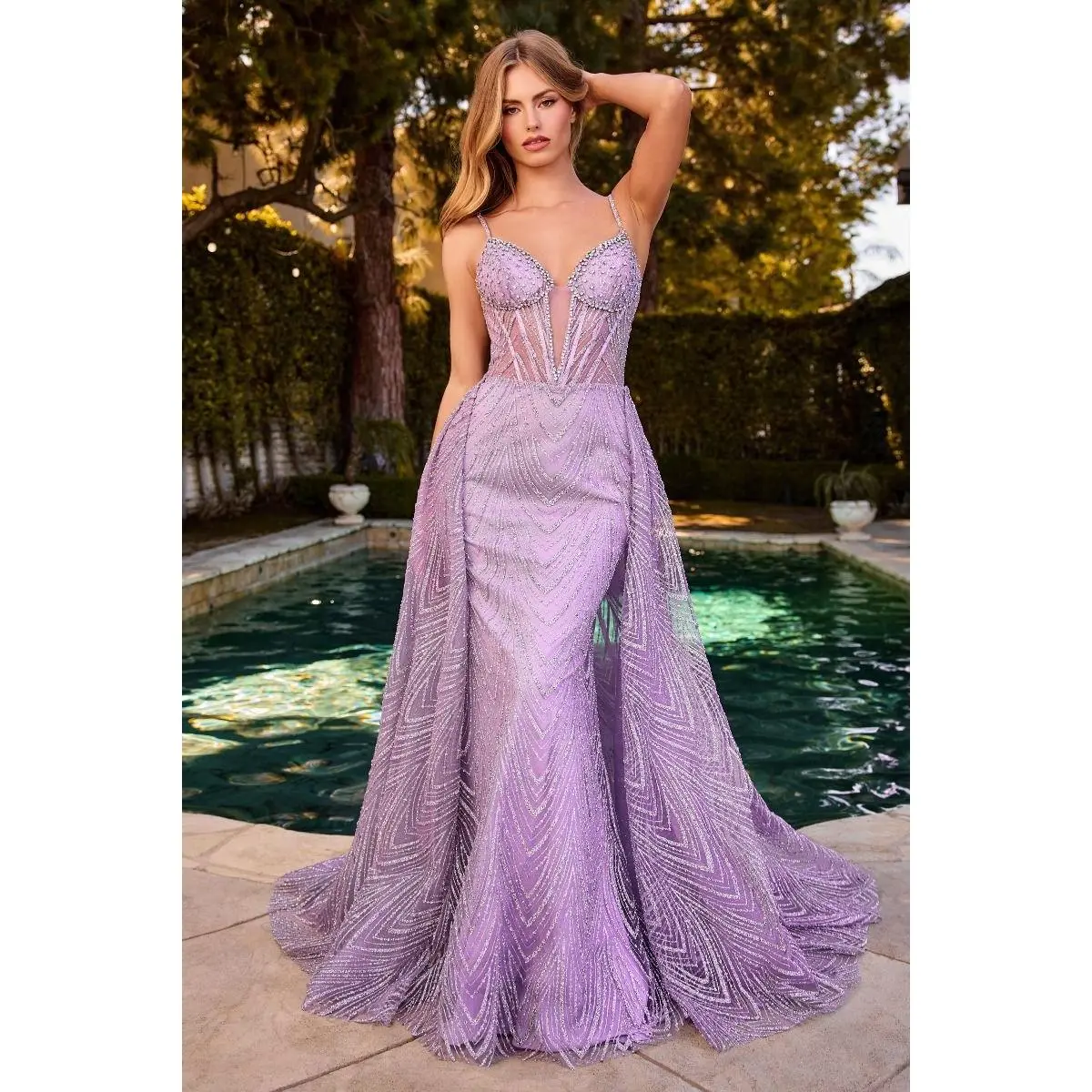 Cinderella Divine -C167 Glitter tulle & layered Prom Gown