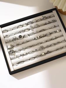 vintage punk goth style hollow out flower design ring, fashion vintage jewelry for fall party, daily decor, trendy all-match & exquisite jewelry for birthday gifts for fall 2024 without box