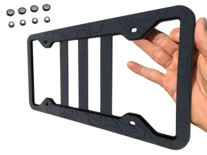 Tactilian Silicone Topography License Plate Frame for Car or Truck Anti-Rattle Anti-Scratch Flexible Plate Wrap Rust-Proof Weather-Proof Vehicle