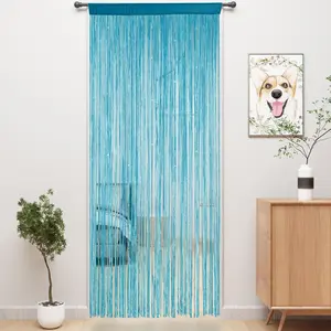 Door String Curtains Fringe Door Curtains for Doorways Window Room Decoration Living Room Divider(39"x110", Blue)