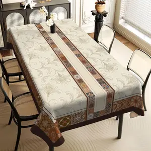 EastJia Made-in-USA Country-Style Multi-Size Square and Rectangle Tablecloth, Washable Polyester, Ideal for Holiday Parties, Kitchen Dining Decor, Perfect Gift for Home Supplies Enthusiasts