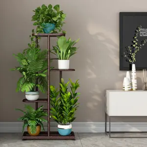 Plant Stand Indoor Outdoor Metal 4 Tier 5 Potted Multiple Flower Pot Holder Shelf Planter Display Shelving Unit for Patio Garden Corner Balcony Living Room【A001】 Deals For You Days