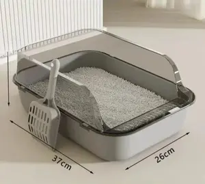 Semi-Enclosed Cat Litter Box