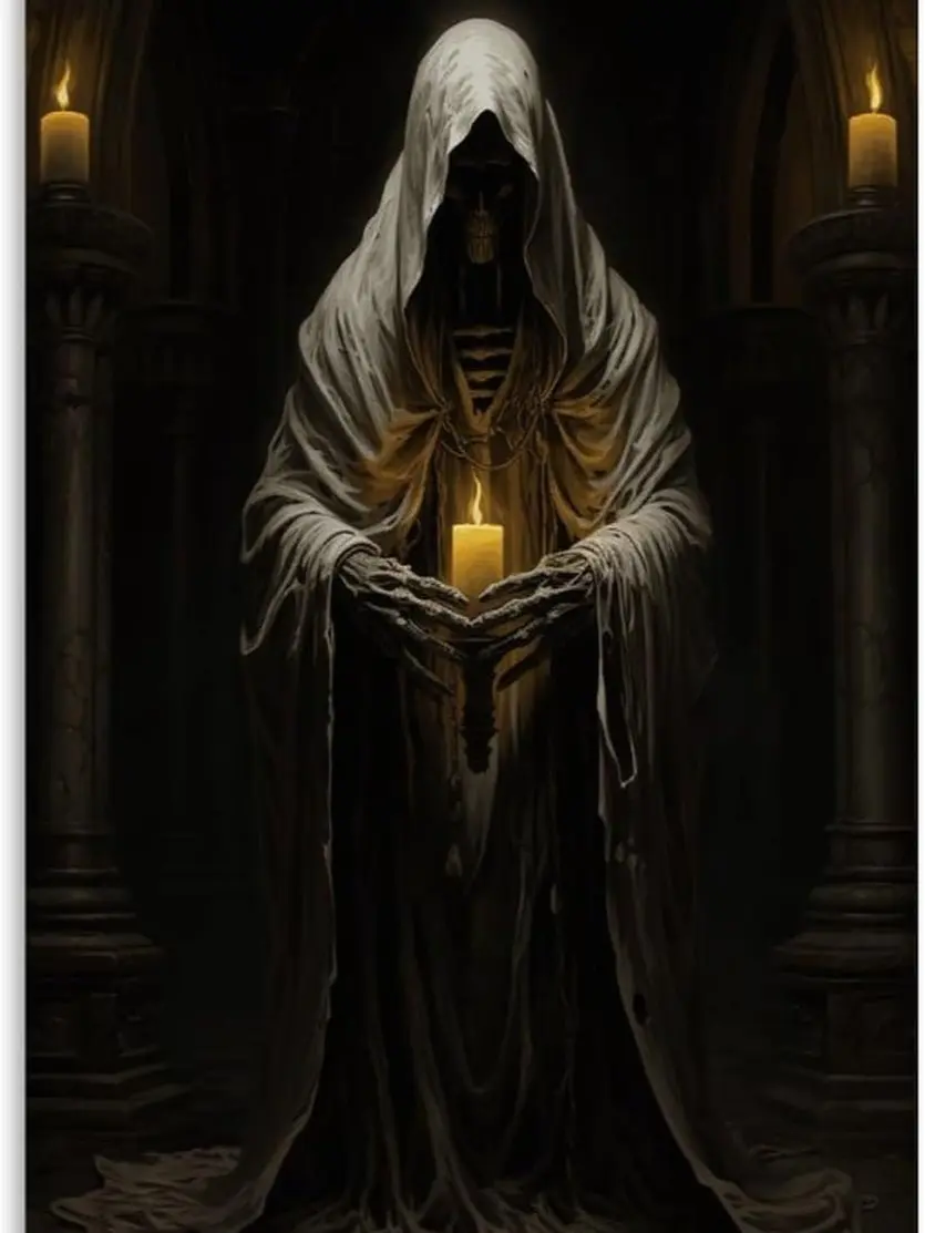 Creepy Goth Wall Art Vintage Occult Art Print Grim Reaper Painting Victorian Gothic Horror Art Posters for Room Aesthetic And Wall Art Picture Living Room Decor
