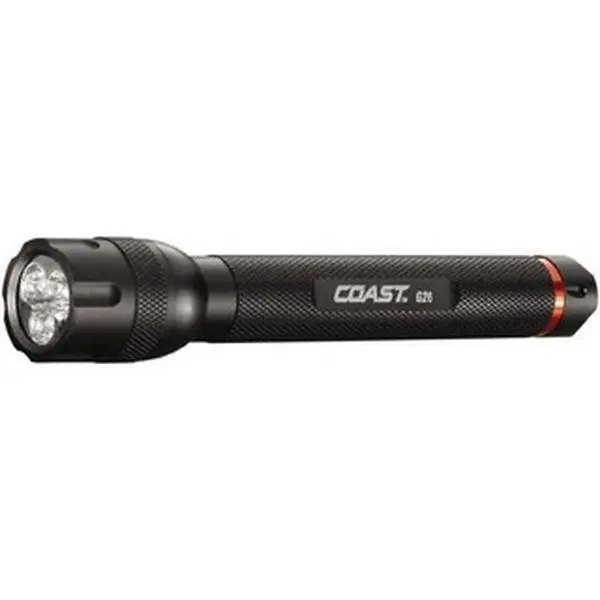 Coast 19680 Industrial-Tactical LED Flashlight for Adults, 120 Lumens White LED Lights, Black Aluminum Body, 2 AA Alkaline Batteries Included