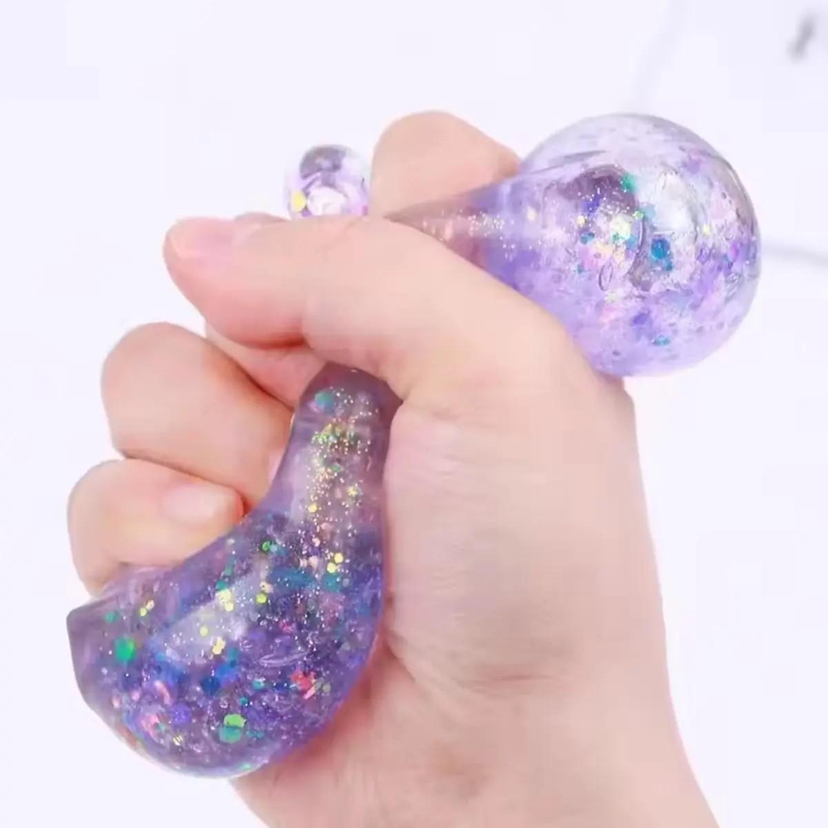 4pcs Squishy Jelly Fidget Toy,Plastic Slow-Expanding Blue Coconut Oil Hand-Squeezed Ball,Perfect Stress-Relief Toy & Party Filler, Ideal Holiday Gift, Fun Cute Present, Stress Relieving Accessory