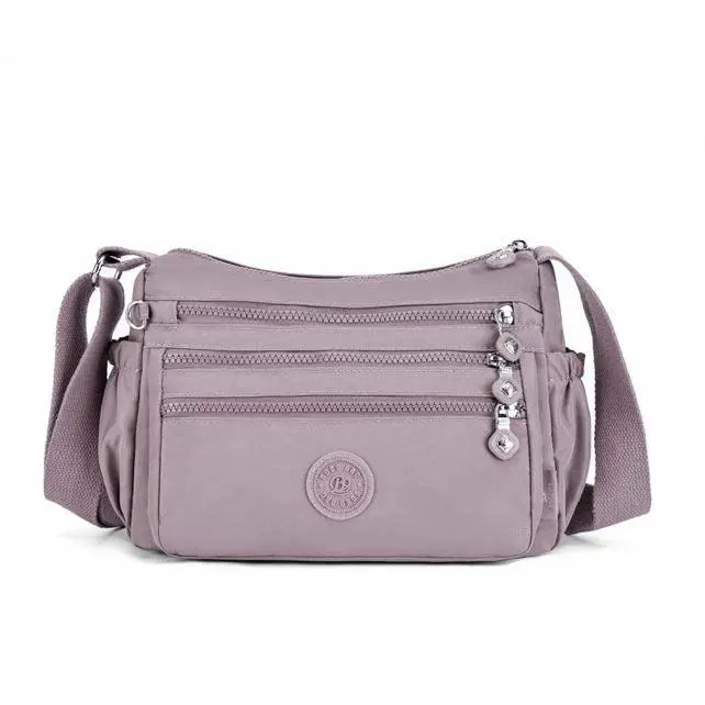 Multi Zipper Pockets  Crossbody , Anti-Theft Lightweight Shoulder Purse with Adjustable Wide Strap, Water Resistant Casual Travel Shopping  Sling  Errands nylon bum daily commuter bag large fanny pack crossbody fashionable roomy handbag
