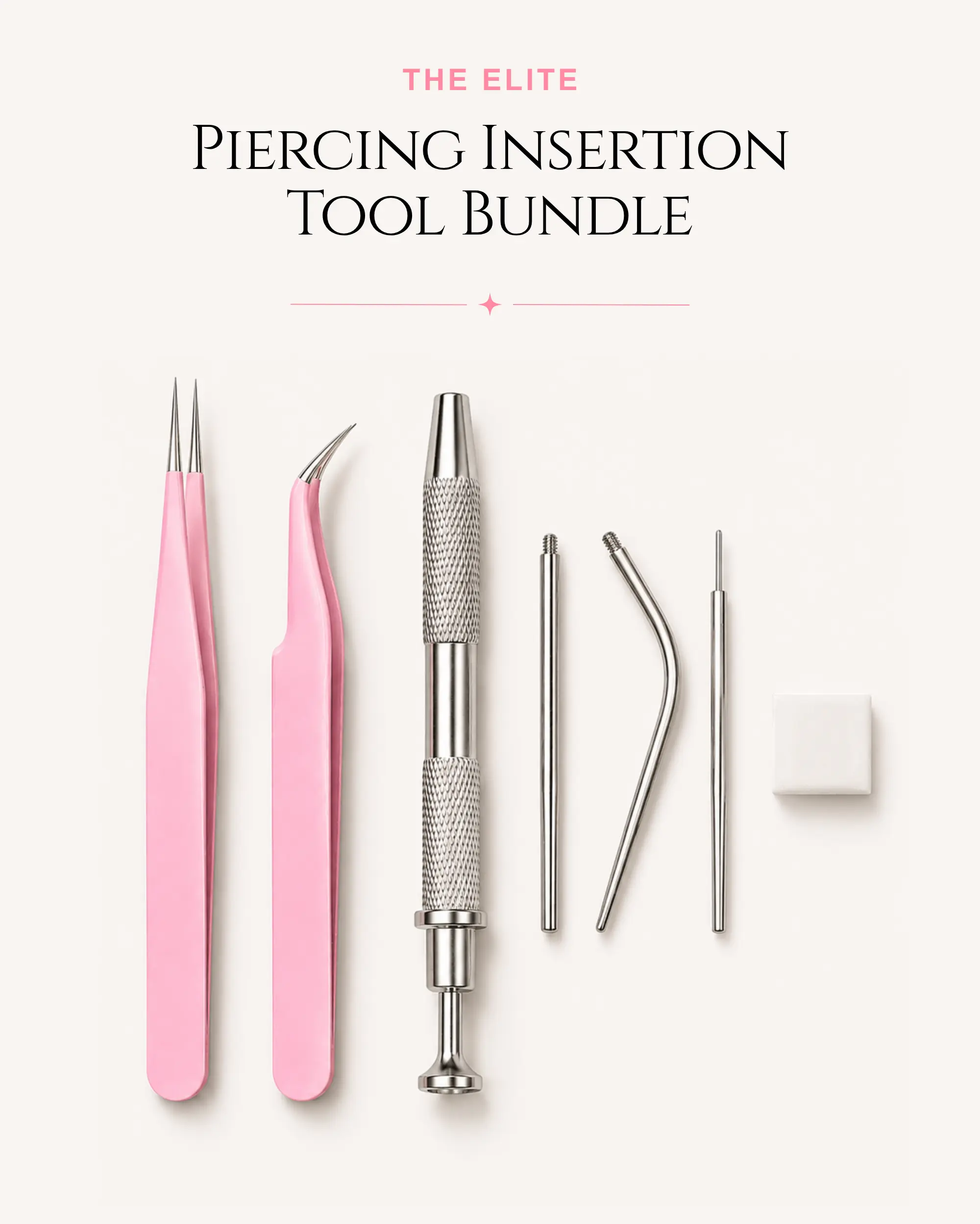 Piercing Insertion Changing Tool Kit for Flat Back Stud Earrings | Threaded & Threadless Cartilage Ear Piercing Jewelry - Includes Taper Tool, Removal Tool, Screw Ball Grabber Tool