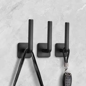 L-shaped multi-functional strong adhesive hook free of punching adhesive storage wall traceless universal home kitchen sticky hook black lazy rag hanger kitchen wall paper towel storage rack wall storage rack