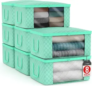 Sorbus Medium Clothes Storage Bags - Foldable Blanket Storage Bins for Organizing Bedroom, Closet, Clothing, Comforter, Organizer Bedding