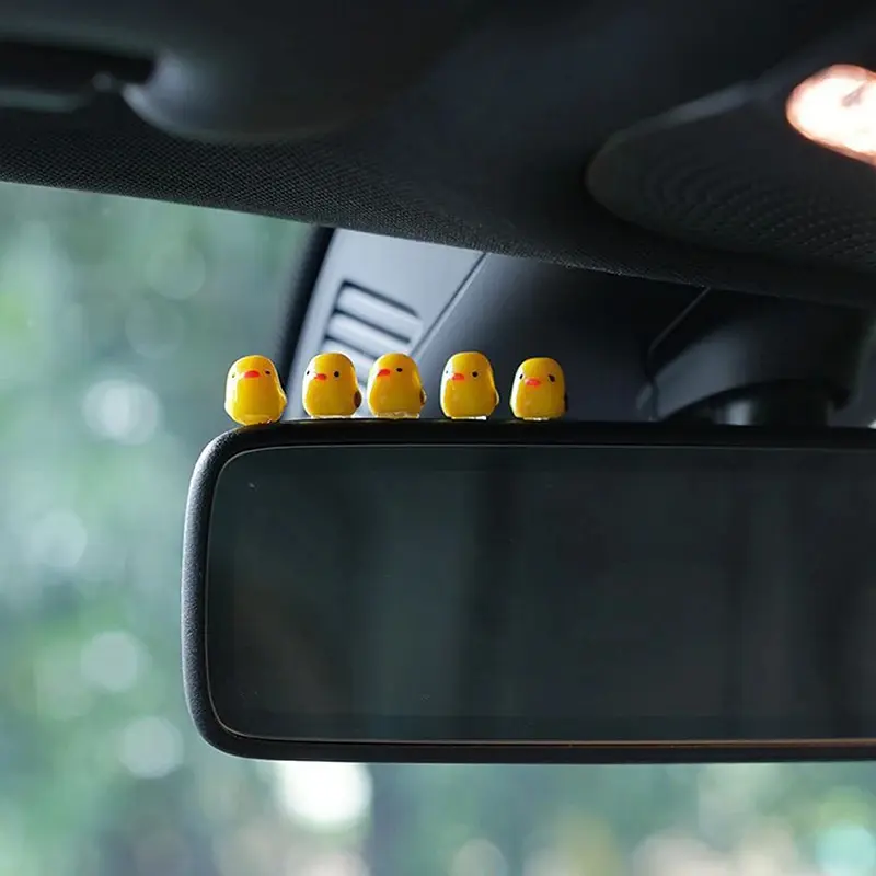 5PCS Mini Resin Duck Figurines for Car Dashboard, Desk, Shelf & Home Decor