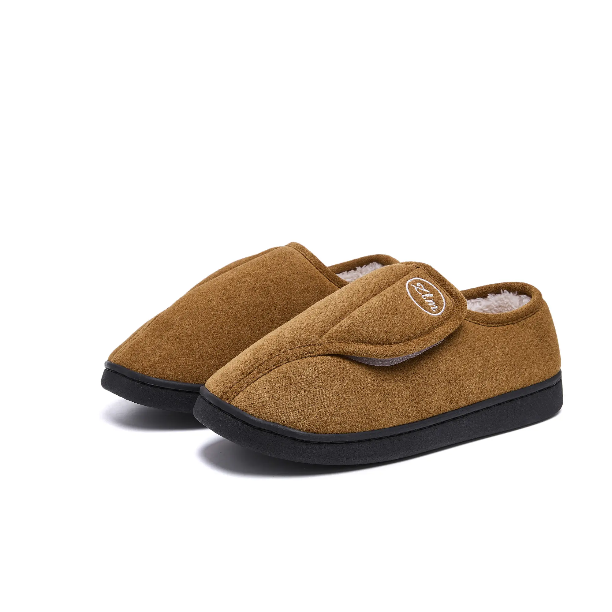 Unisex memory foam slippers with warm plush lining, non-slip house shoes for indoor/outdoor wear